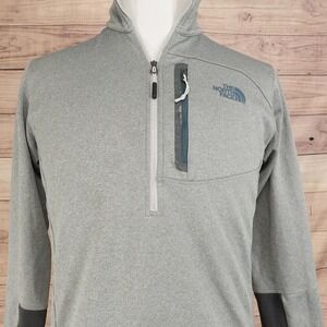 The North Face Pullover Mens M Gray 1/4 Zip Fleece Pocket Athletic Top